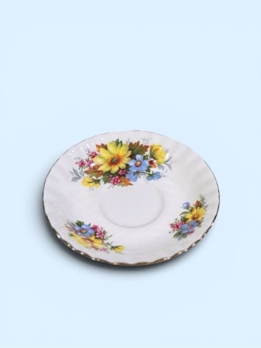 Royal Albert Bone China England Summertime Series Gold Trim Saucer